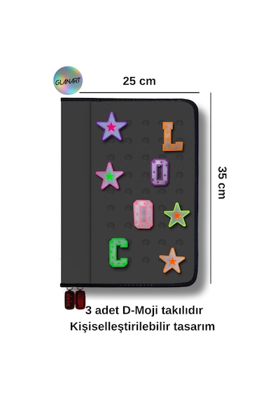 Delik Serisi 25x35 Cm Ödev Dosyası, Abka Taşıyıcı Proje Dosyası Fermuarlı 1 Adet Siyah