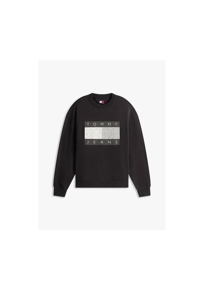 Tommy Hilfiger Tjm 90s Distressed Logolu Sweatshirt-13145 Siyah