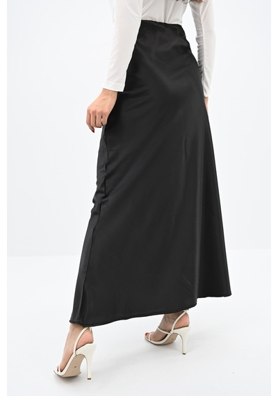Koza Butik Kadın Dökümlü Saten Etek 6275-24 001