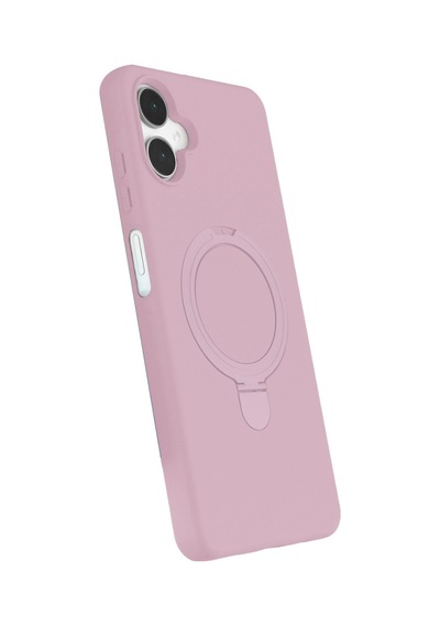 Samsung Uyumlu Galaxy A06 Regal Magsafe Standlı Kapak Açık Pembe\