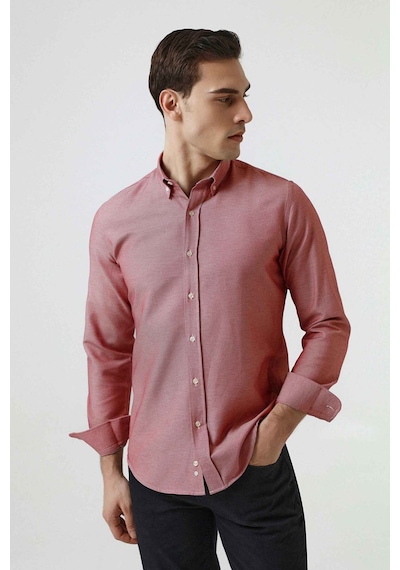 D'S Damat Ds Damat Slim Fit Kırmızı Armürlü Düğmeli Yaka Pamuklu Gömlek 5HC02ORT07265 Kırmızı D'S Damat Ds Damat Slim Fit Kırmızı Armürlü Düğmeli Yaka Pamuklu Gömlek 5HC02ORT07265 Kırmızı