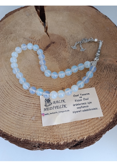 Balıkhediyelik Doğaltaş Opal Aytaşı Tespih 10 Mm-1022
