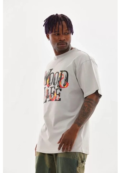 Zenna Tarz Unisex Baskılı Oversize T-shirt - Gri
