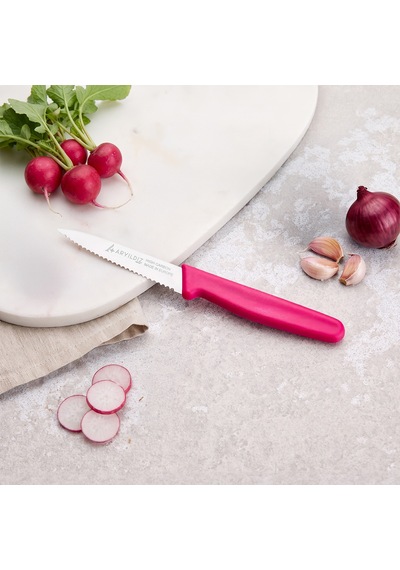 Aryıldız Solo Tırtıklı Sebze Bıçağı Pembe 10 Cm Renkli