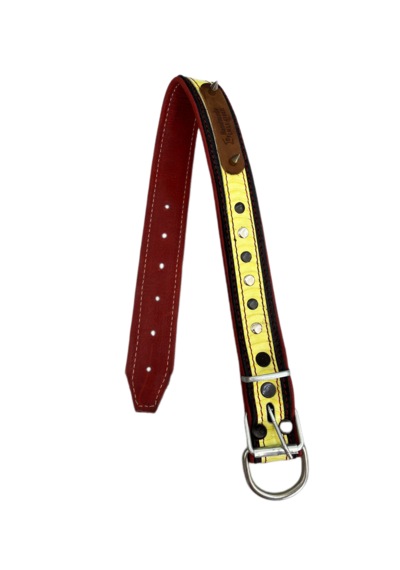 Ln Leather Gerçek Deri Orta Irk Yumuşak Dokulu 3,5 X 65 Cm Tasma Sarı Siyah