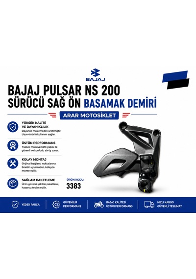 Bajaj Pulsar Ns 200 Sürücü Sağ Ön Basamak Demiri 3383