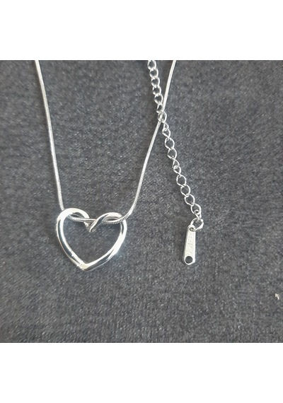 Stainless Steel Çelik Kolye Sade Kalp Gümüş