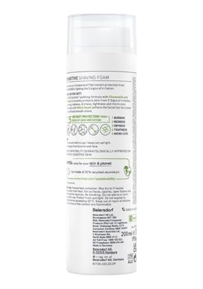 Men Erkek Hassas Tıraş Köpüğü 200 Ml, Hassas Ciltlere Özel Hızlı Koruma, Yanma Karşıtı, Alkolsüz Formül