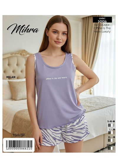 Miressa Şortlu Pijama Takımı Lila