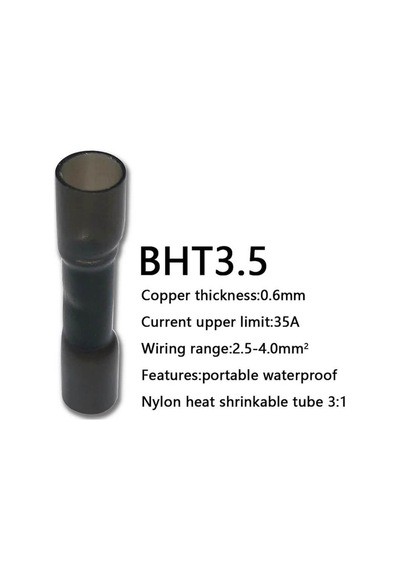 Koodmax - 10 Adet - Bht-3.5 Isıyla Daralan Makaron 35a 2.5-4.0mm² Su Geçirmez Konnektör - Siyah