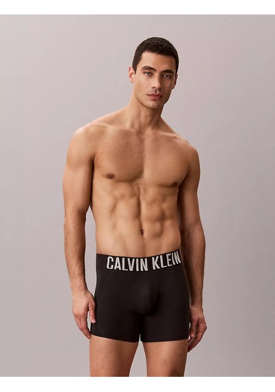 Calvin Klein Erkek Logolu Beli Lastikli Yüksek Bel Pamuklu Siyah3 Boxer-15671