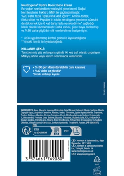 Neutrogena Hydro Boost Water Gel 50 ML+Gece Kremi 50 ML