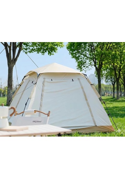 Tam Otomatik Tenteli 4-5 Kişilik Kamp Çadırı 240x240x155 Cm Krem