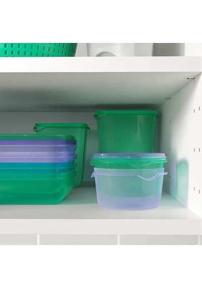 Ikea Pruta Plastik Saklama Kabı Seti, Lila-yeşil, 0,3 Lt, 2 Parça