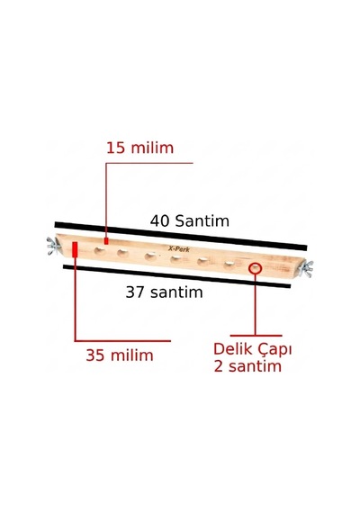 Doğal Ahşap Tavşan Gine Domuzu Ginepig Kemirgen Sebze Ve Meyve Askısı Yemliği Yemlik 40 Santim