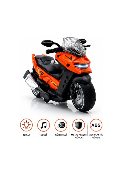Işıklı Ve Sesli Sürtmeli Metal Oyuncak Motor 14 Cm Diecast Maket Motosiklet Xmax Scooter Çok Renkli