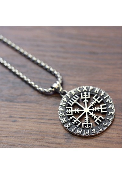 Chavin Viking Rune Viking Odin Sembol Çelik Kolye Ds70