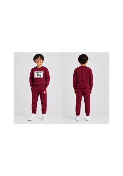 Mavi Boncukk Çocuk Sweatshirt Eşofman Takımı Bordo