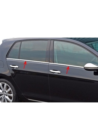 Vw Golf 7 Hb Krom Cam Çıtası 2013-2018 4 Parça Paslanmaz Krom