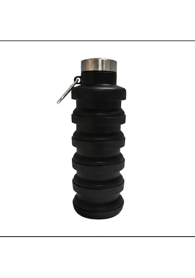 Katlanır Siyah Silikon Matara 800ml