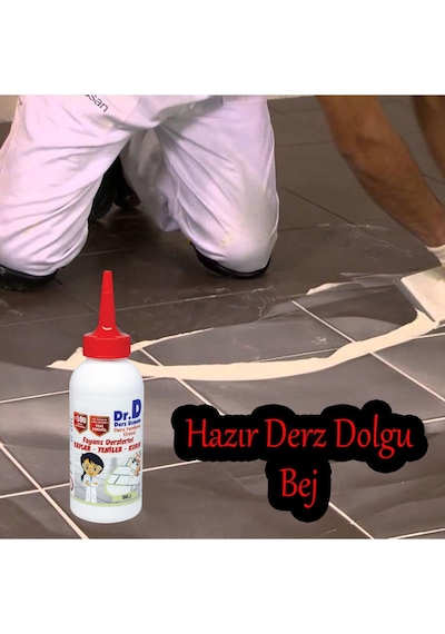 Tr Derz Dolgu Fayans Seramik Mermer Yer Duvar İçin Tamir Derz Yenileme Dolgusu 200 Gr Bej Renk