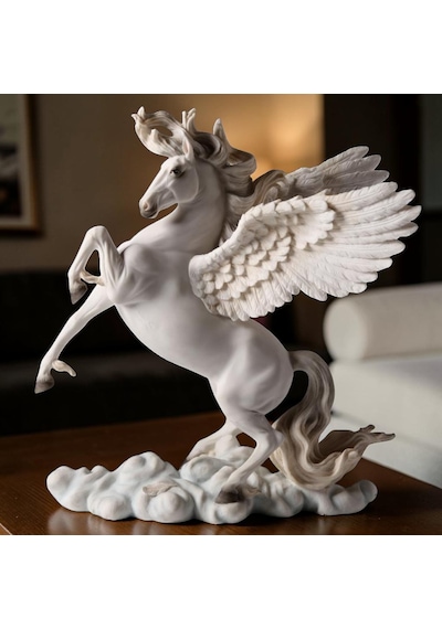 Dekoratif Pegasus At Biblo Wise Veronese Mitolojik Kanatlı At Poliresin Obje 28 Cm .