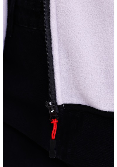 Monox Kadın Slim Fit Tam Fermuarlı Polar Yelek Gri