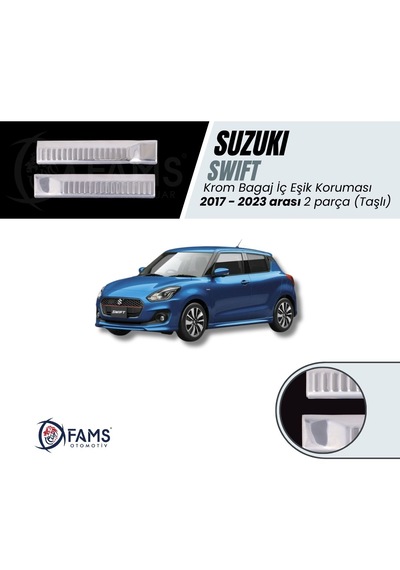 Suzuki Swift 2017-2023 Krom Bagaj Iç Eşik Koruma Taşlı 2 Prç.