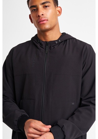 Lescon Erkek Fermuarlı Kapüşonlu Sweatshirt 25n-1102 Siyah