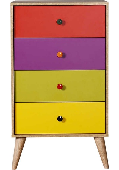 Rainbow 4 Çekmeceli Şifonyer - Sonoma-renkli 60x104x45 Cm Gxyxd