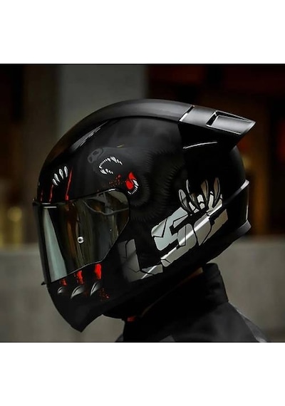 Ls2 Rapıd 2 Race Clawn Kapalı Motosiklet Kaskı Gri Camlı Siyah