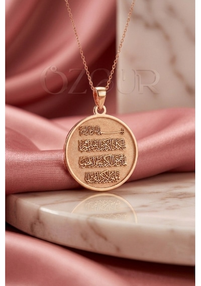 925 Ayar Gümüş Nazar Duası Kolye Rose Gold