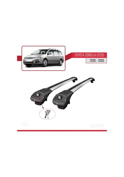 Toyota Corolla E120 2000-2006 Arası İle Uyumlu Ace-1 Ara Atkı Tavan Barı Gri