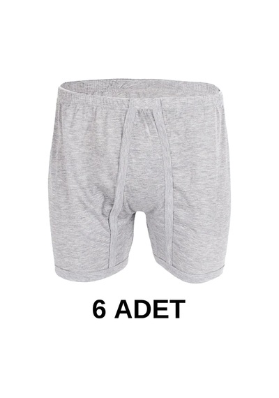 6 Adet Erkek Arjantin Penye Boxer Gri 001