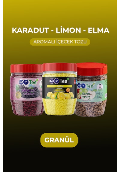 Mytee 3'lü Limon - Karadut - Elma Aromalı Granül İçecek Tozu 3 X 250gr 750 G