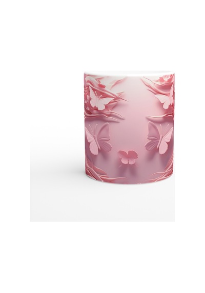 Pembe Rüyalar Kelebek Temalı Baskılı Kupa Bardak Renkli