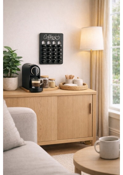 Nespresso & Starbucks Uyumlu Kapsül Kahve Tutucu Stand Coffee Time Mdf Duvar Organizer 32 Kapsül Diğer