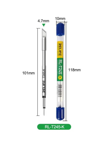Relife Rl-t245-k Balta Tip Entegre Havya Ucu T245 Profesyonel Lehimleme Kartuş Ucu