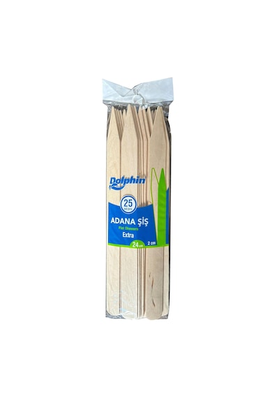 Şeylişeyler - Yassı Ahşap Çöp Şiş 24 Cm Adana Urfa Kebap Şişi 25'li 1 Paket
