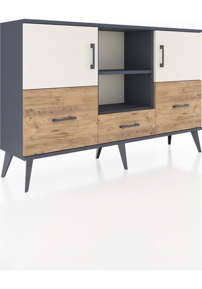 Arges Konsol 4 Raflı 3 Çekmeceli 3 Kapaklı 132x30x83 Antrasit-aytaşı/çam Aytaşı/çam Arges Konsol 4 Raflı 3 Çekmeceli 3 Kapaklı 132x30x83 Antrasit-aytaşı/çam Aytaşı/çam