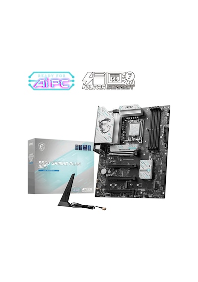 Msı Mb B860 Gamıng Plus Wıfı Soket 1851 Ddr5 8600mhzoc 3xm.2 1x Tb4 Hdmı Dısplay 5g Lan Wıfı 7 Atx