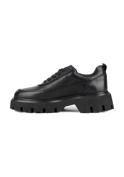 Shoetyle - Siyah Hakiki Deri Bağcıklı Erkek Günlük Ayakkabı 115-k534-1325 Siyah