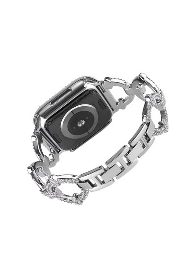 Ekılıf - Apple Uyumlu  Watch 7 45mm - Kordon Metal Kordon Krd-57 - Siyah