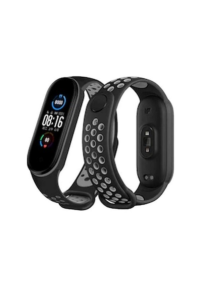 Newface Xiaomi Mi Band 7 Spor Delikli Kordon - Siyah-gri
