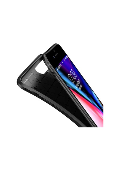Apple Uyumlu iPhone 7 8 Karbon Desenli Negro Silikon Kılıf Lacivert