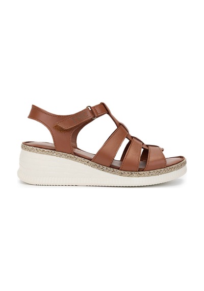 Tamer Tanca Kadın Hakiki Deri Taba Comfort Sandalet 1107 103 Bn Sndlt Y25 K.taba Dr Koyu Taba