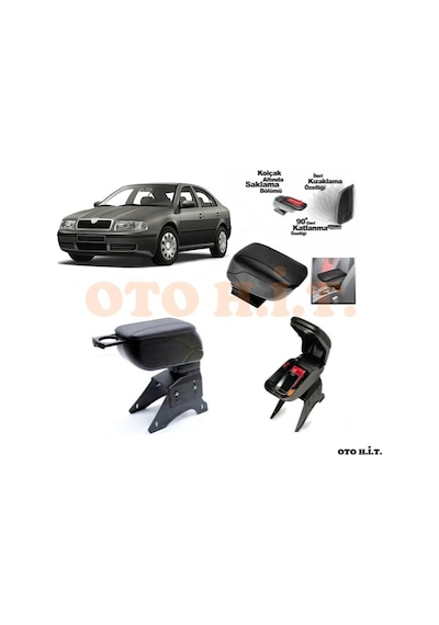 Skoda Octavia 99-05 Uyumlu Kol Dayama Ve Kolçak Sürgülü Bardaklık