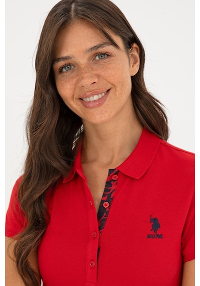 U.S. Polo Assn. Kadın Kırmızı Basic Polo Yaka Tişört 50280060-VR171