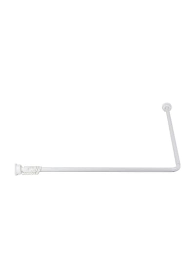 Metal Köşe Banyo Duş Perde Borusu Askılığı Boru/ 90x90x90& 180x90 Beyaz