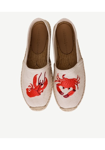 Yargıcı Yengeç Nakış İşlemeli Espadril 26ykay4030x 006 Ekru